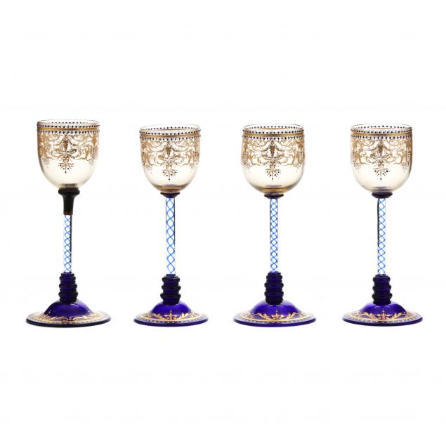 FOUR FINE VENETIAN GLASS CORDIAL