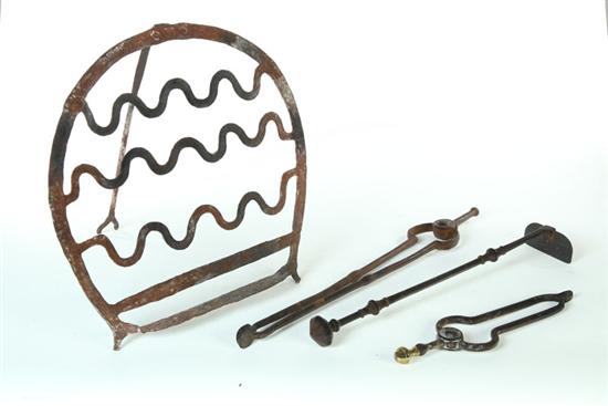 FOUR FIREPLACE UTENSILS.  American