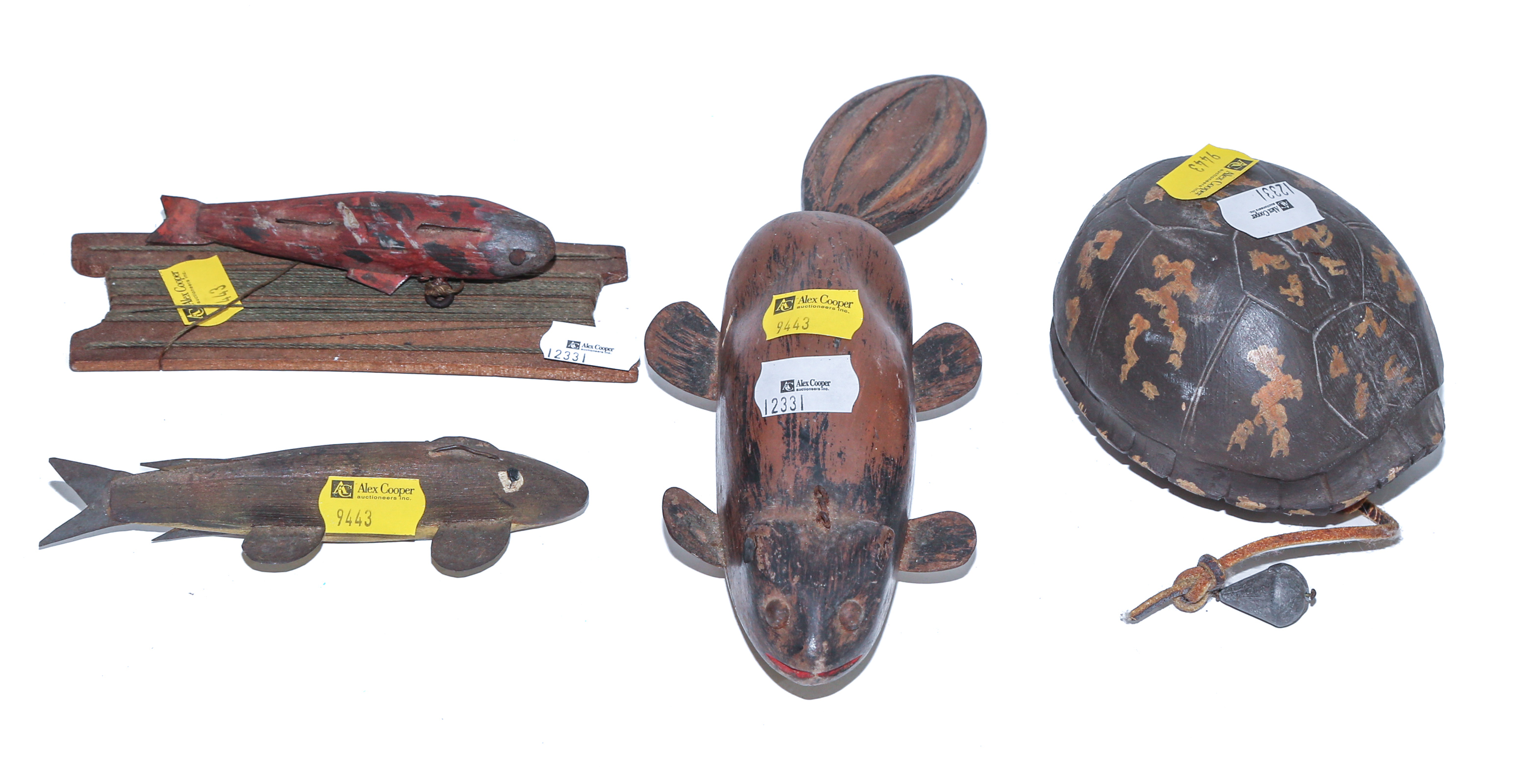 FOUR FOLK ART ANIMAL FIGURES
