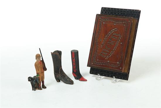 FOUR FOLKSY CARVINGS.  American 