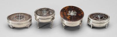 Four footed tortoise boxes, all