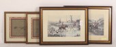 FOUR FOX HUNTING LITHOS. INCLD