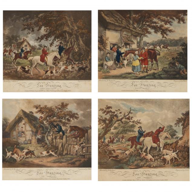 FOUR FOX HUNTING PRINTS AFTER