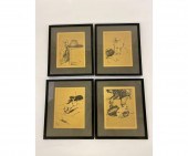Four framed and matted Cecil A