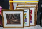 FOUR FRAMED ARTWORKS Comprisin