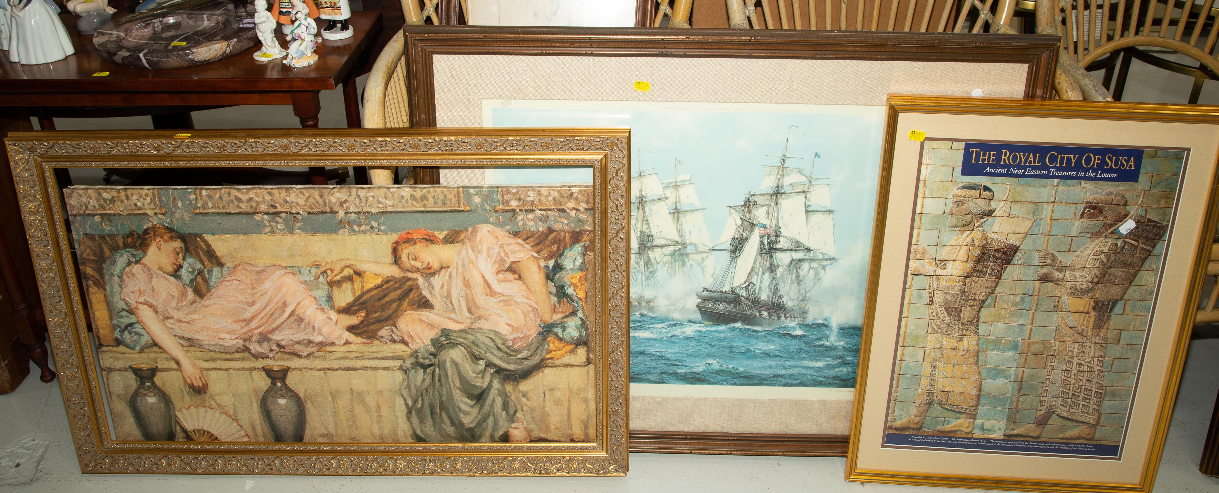 FOUR FRAMED ARTWORKS Includes