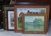 FOUR FRAMED ARTWORKS Including