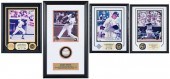 FOUR FRAMED BASEBALL AUTOGRAPH