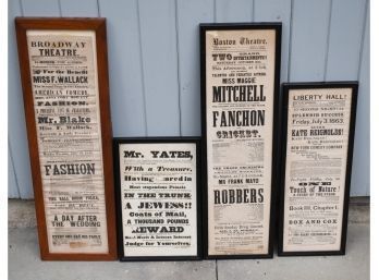 Four framed Broadside advertising