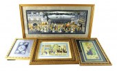 FOUR FRAMED EASTERN PAINTINGS,