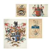 FOUR FRAMED ENGLISH COATS OF A