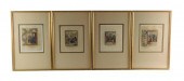 FOUR FRAMED ENGLISH ILLUMINATE