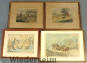 Four framed English prints two