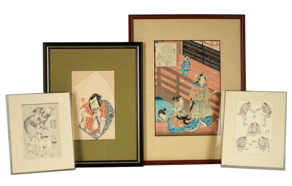 FOUR FRAMED JAPANESE COLOR