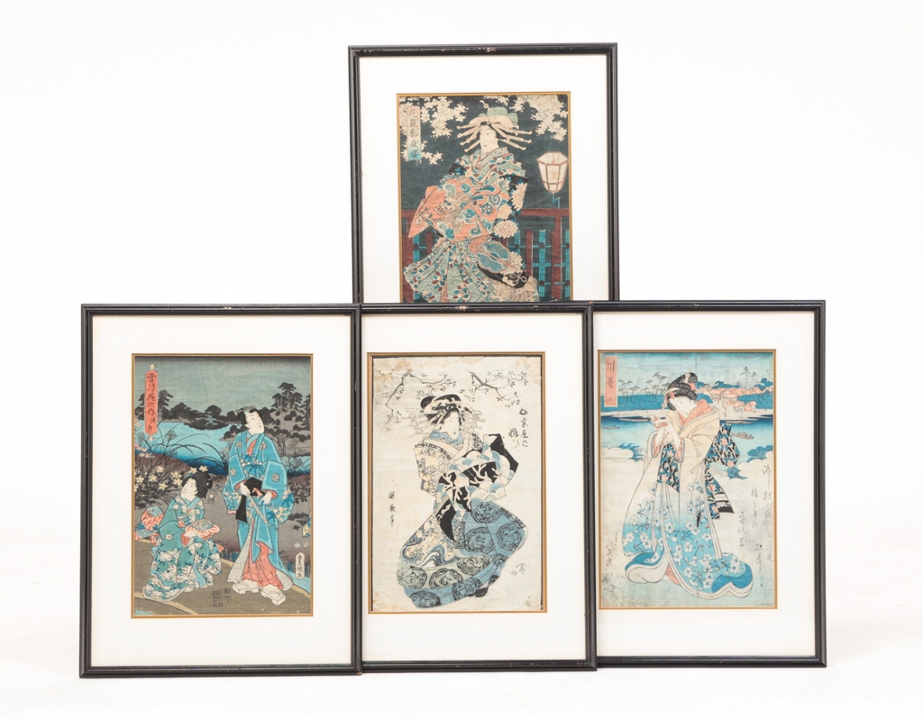 FOUR FRAMED JAPANESE WOODBLOCK