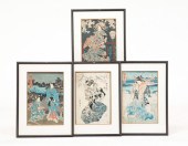FOUR FRAMED JAPANESE WOODBLOCK