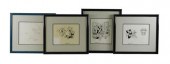 FOUR FRAMED "LOONEY TUNES" DRA