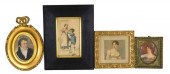 FOUR FRAMED MINIATURE PORTRAIT