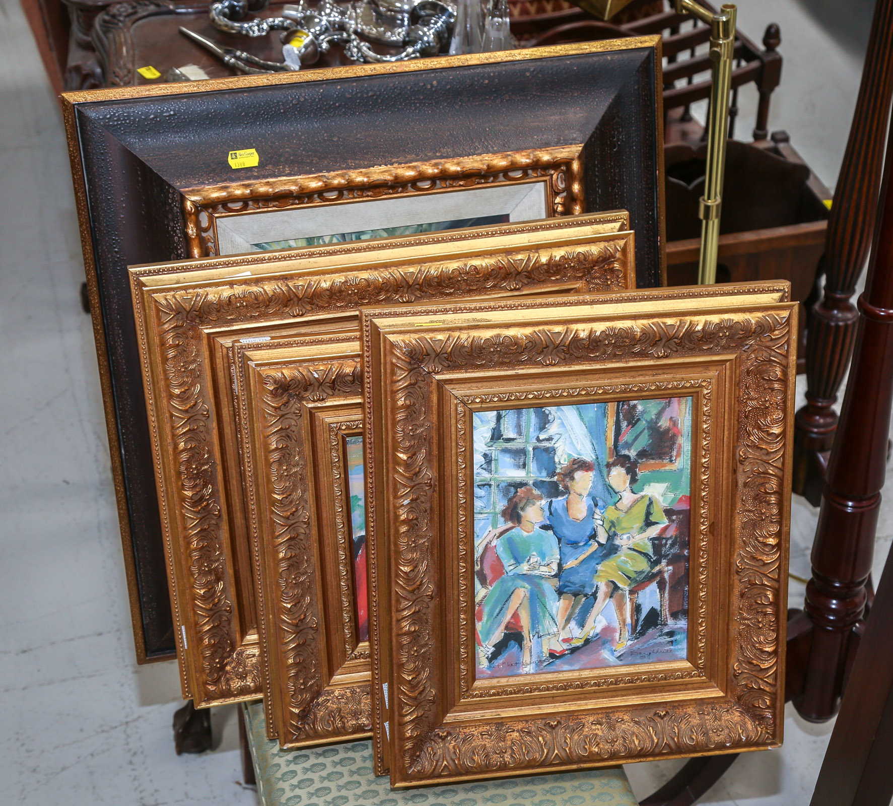 FOUR FRAMED MODERN WALL DECORATIONS