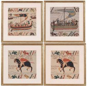 FOUR FRAMED NEEDLEWORK PANELS