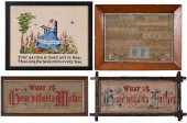 FOUR FRAMED NEEDLEWORKS19th/20