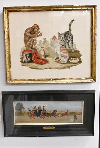 FOUR FRAMED PIECES, TO INCLUDE A