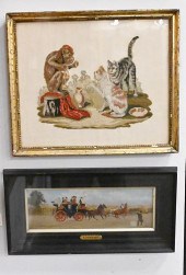 FOUR FRAMED PIECES, TO INCLUDE