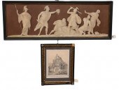 FOUR FRAMED PIECES, TO INCLUDE