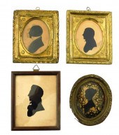 FOUR FRAMED SILHOUETTES, 19TH