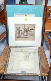 FOUR FRAMED & UNFRAMED PRINTS
