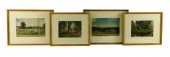 FOUR FRAMED WATERCOLOR LANDSCA