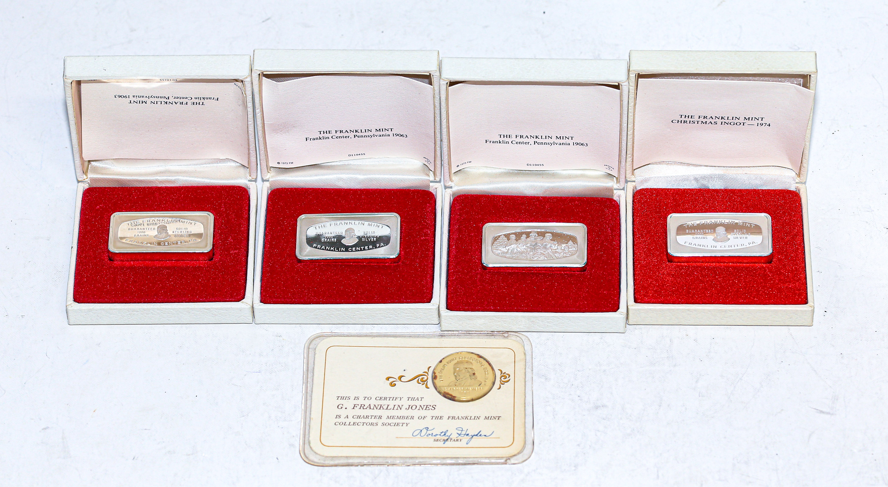 FOUR FRANKLIN MINT 1000 GRAIN