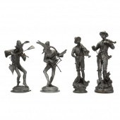 FOUR FRENCH CAST METAL FIGURES