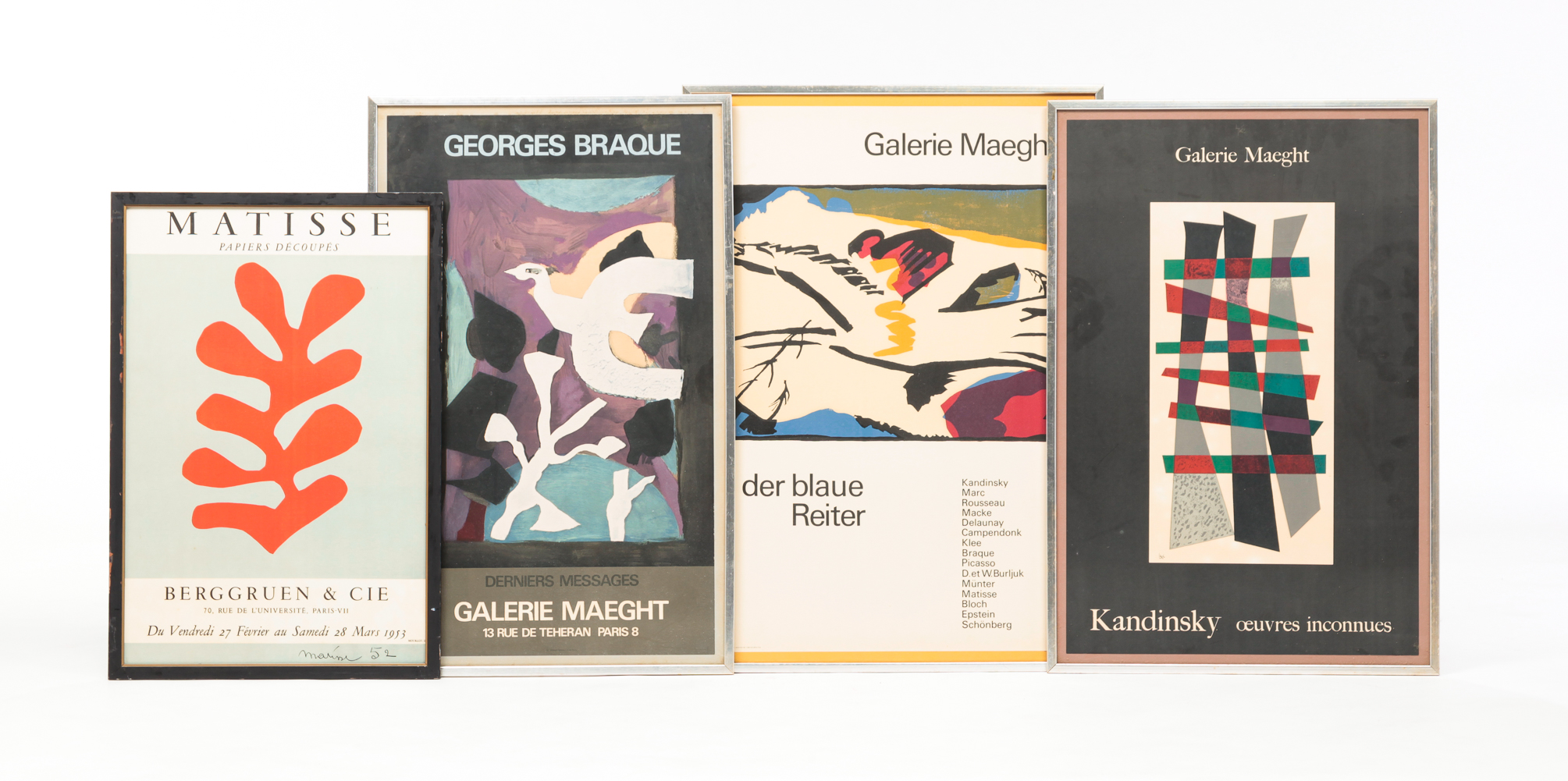 FOUR FRENCH EXHIBITION POSTERS. Ca.