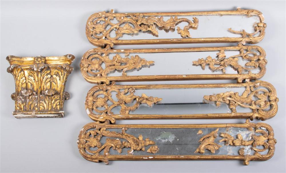 FOUR FRENCH GILTWOOD OVER GESSO