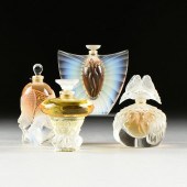 FOUR FRENCH LALIQUE PERFUME BO