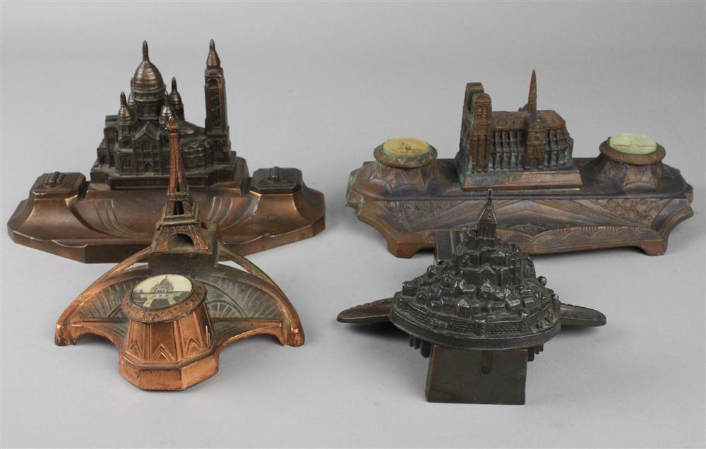 FOUR FRENCH METAL SOUVENIR INK