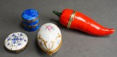FOUR FRENCH PORCELAIN HINGED B