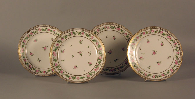 Four French porcelain plates   