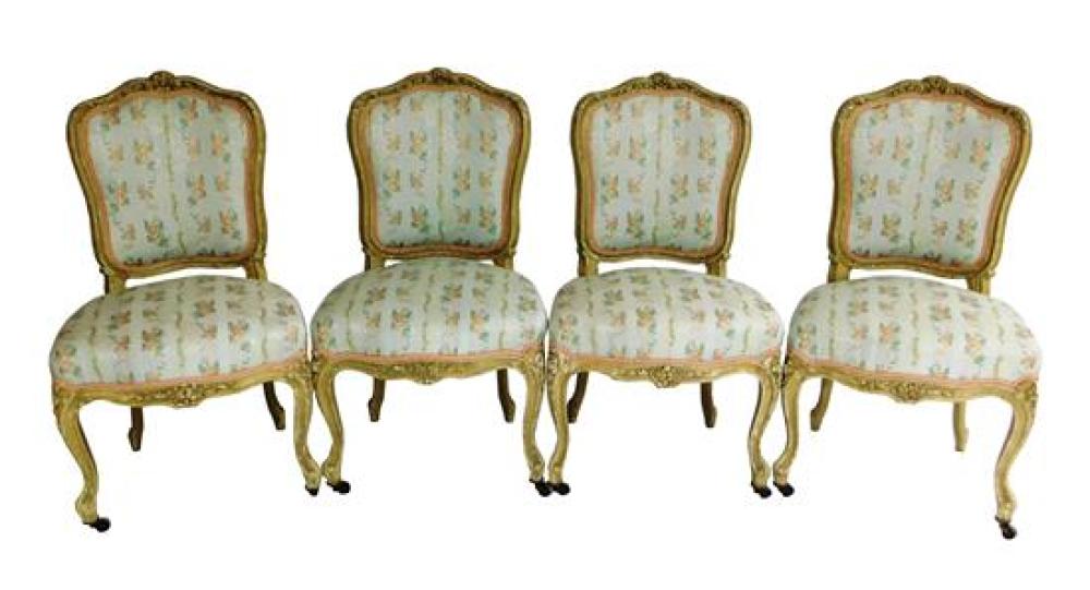 FOUR FRENCH SIDECHAIRS, BLUE