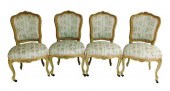 FOUR FRENCH SIDECHAIRS, BLUE U