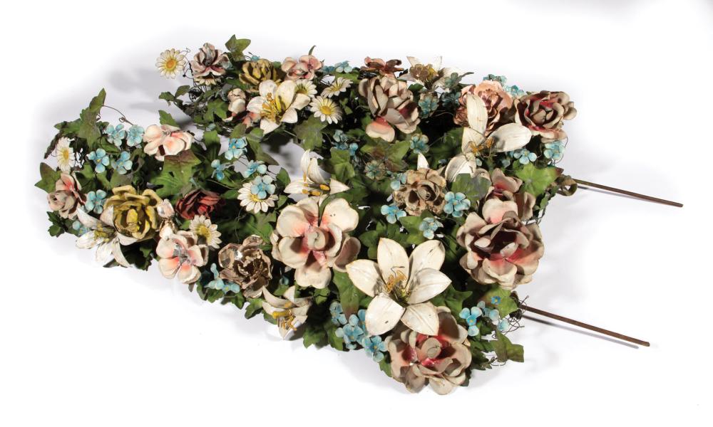 FOUR FRENCH TOLE PEINTE FLORAL