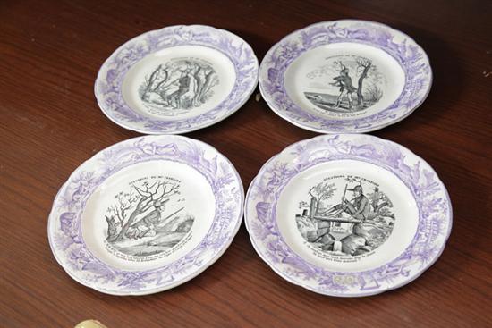 FOUR FRENCH TRANSFER PLATES.