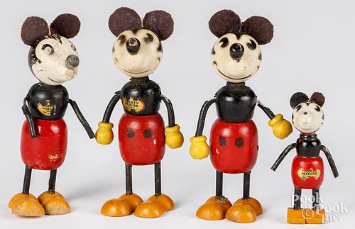 FOUR FUN-E-FLEX WOOD MICKEY MOUSE