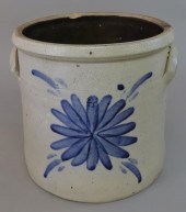 Four gallon crock signed, "J.H