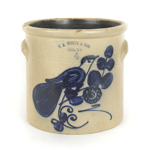 Four gallon stoneware crock 19th c.