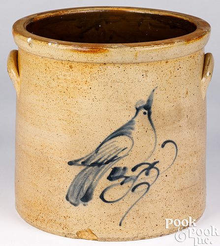 FOUR GALLON STONEWARE CROCK, 19TH