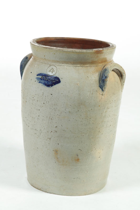FOUR-GALLON STONEWARE CROCK.  Ohio