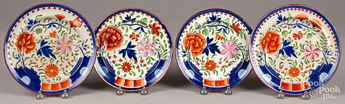 FOUR GAUDY DUTCH DOUBLE ROSE