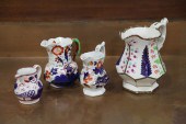 FOUR GAUDY IRONSTONE CHINA PIT
